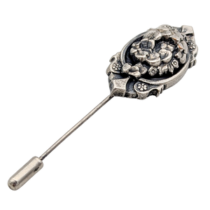 Vintage Art Deco Silver Repousse Hat Pin
