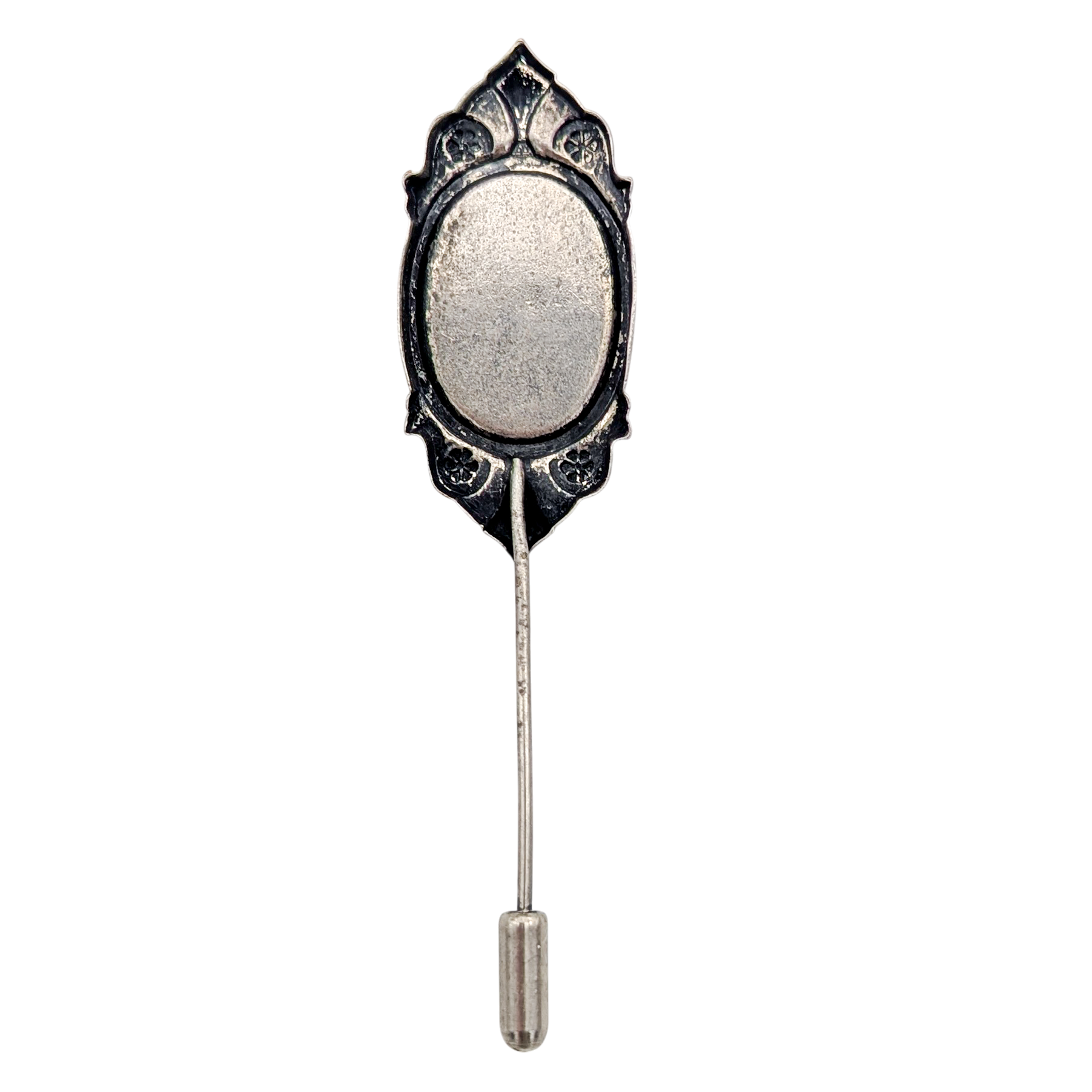 Vintage Art Deco Silver Repousse Hat Pin