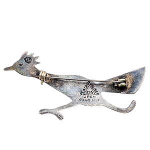 Vintage Sterling Silver JFCM Roadrunner Brooch