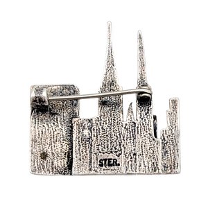 Vintage Sterling Silver City Skyline Brooch