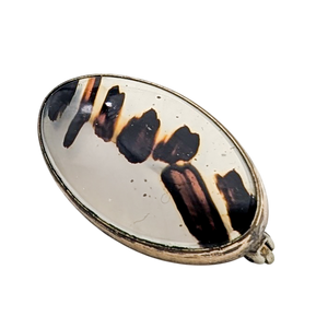 Antique Edwardian Gold Filled Montana Agate Brooch