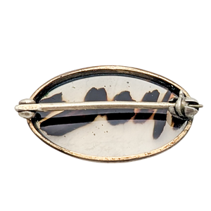Antique Edwardian Gold Filled Montana Agate Brooch