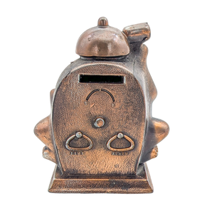 Vintage Time to Save Copper Clock Bank