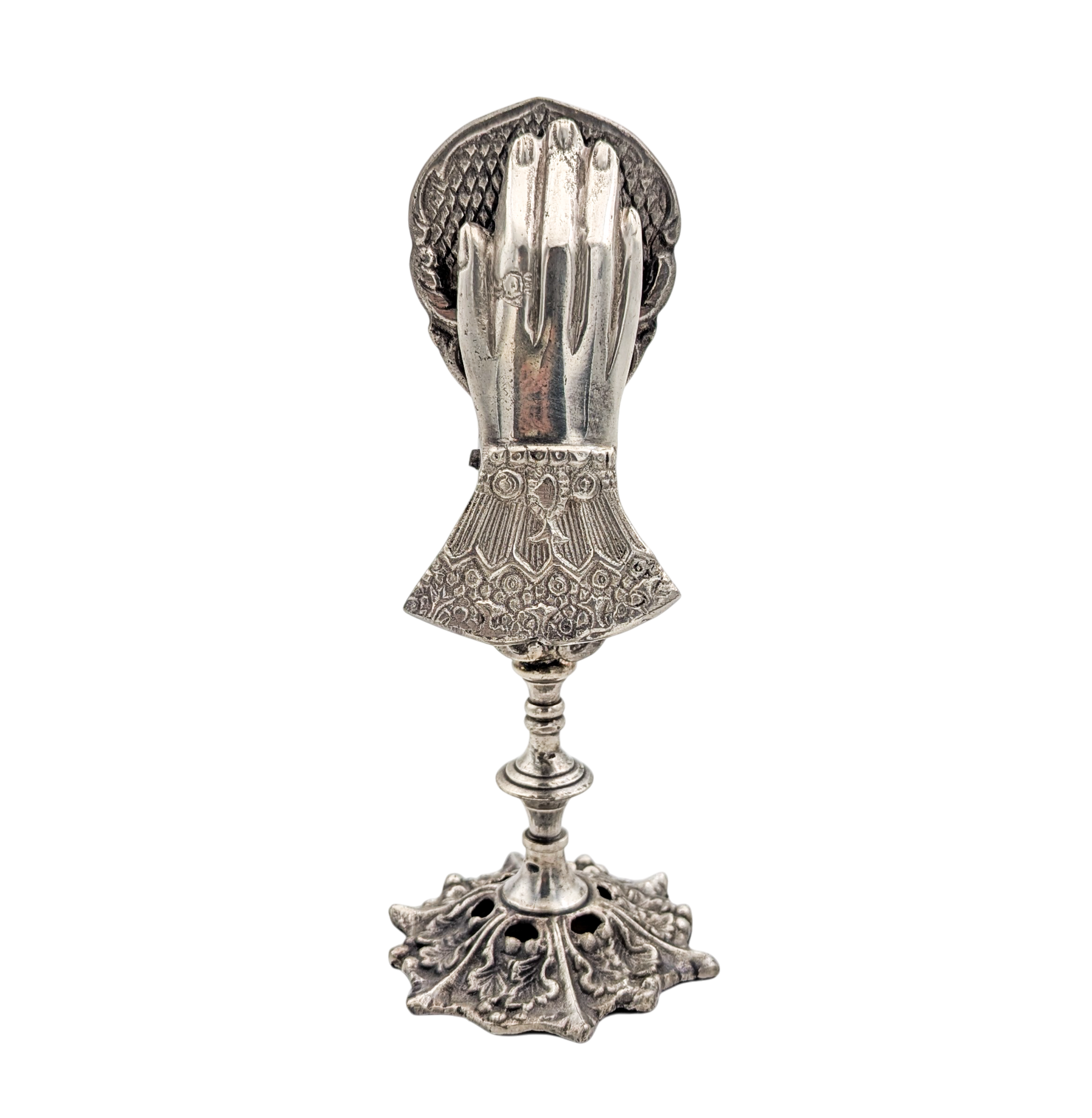 Silverplated Victorian Revival Hand Clip Note Holder