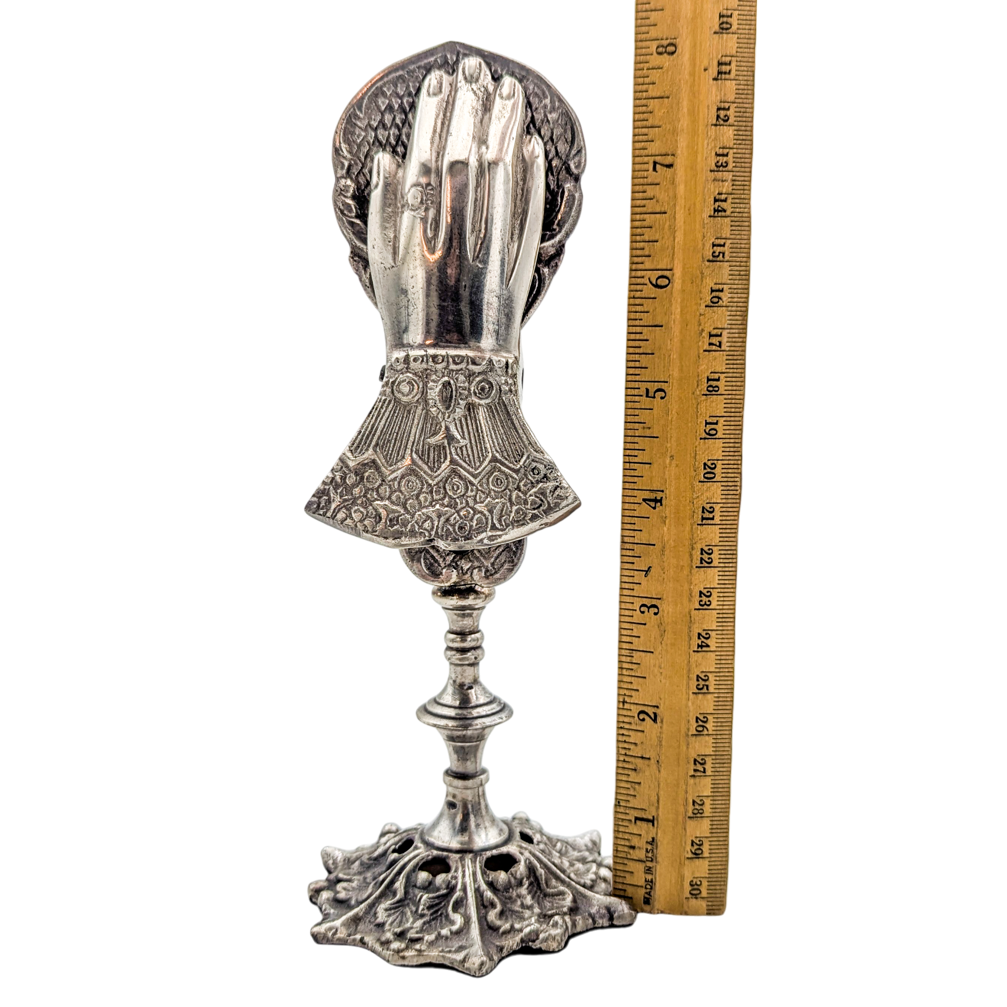 Silverplated Victorian Revival Hand Clip Note Holder