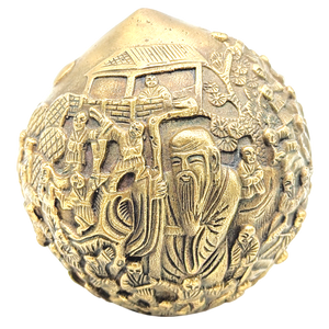 Vintage Chinese Brass Peach Sculpture