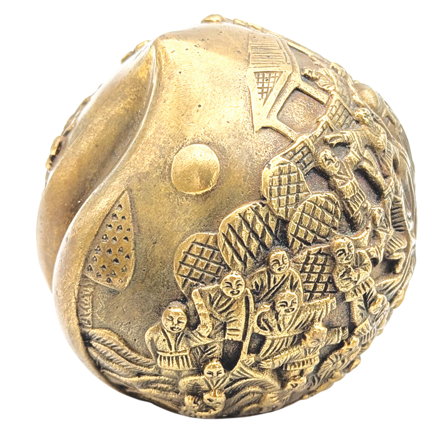 Vintage Chinese Brass Peach Sculpture