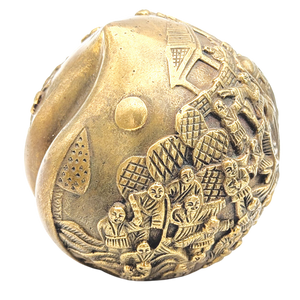 Vintage Chinese Brass Peach Sculpture