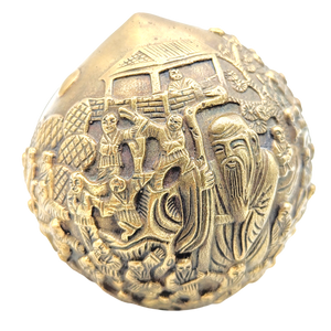 Vintage Chinese Brass Peach Sculpture