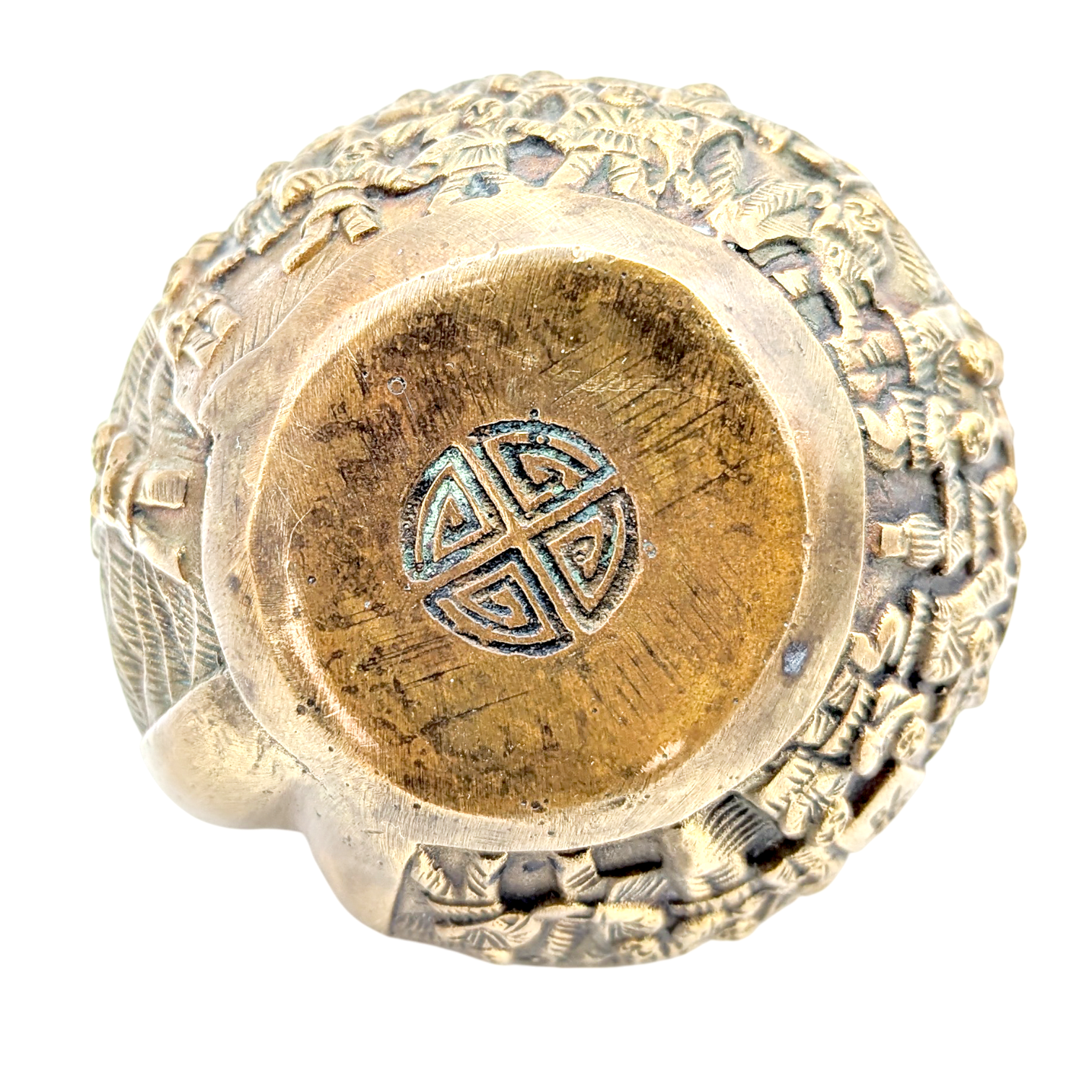 Vintage Chinese Brass Peach Sculpture