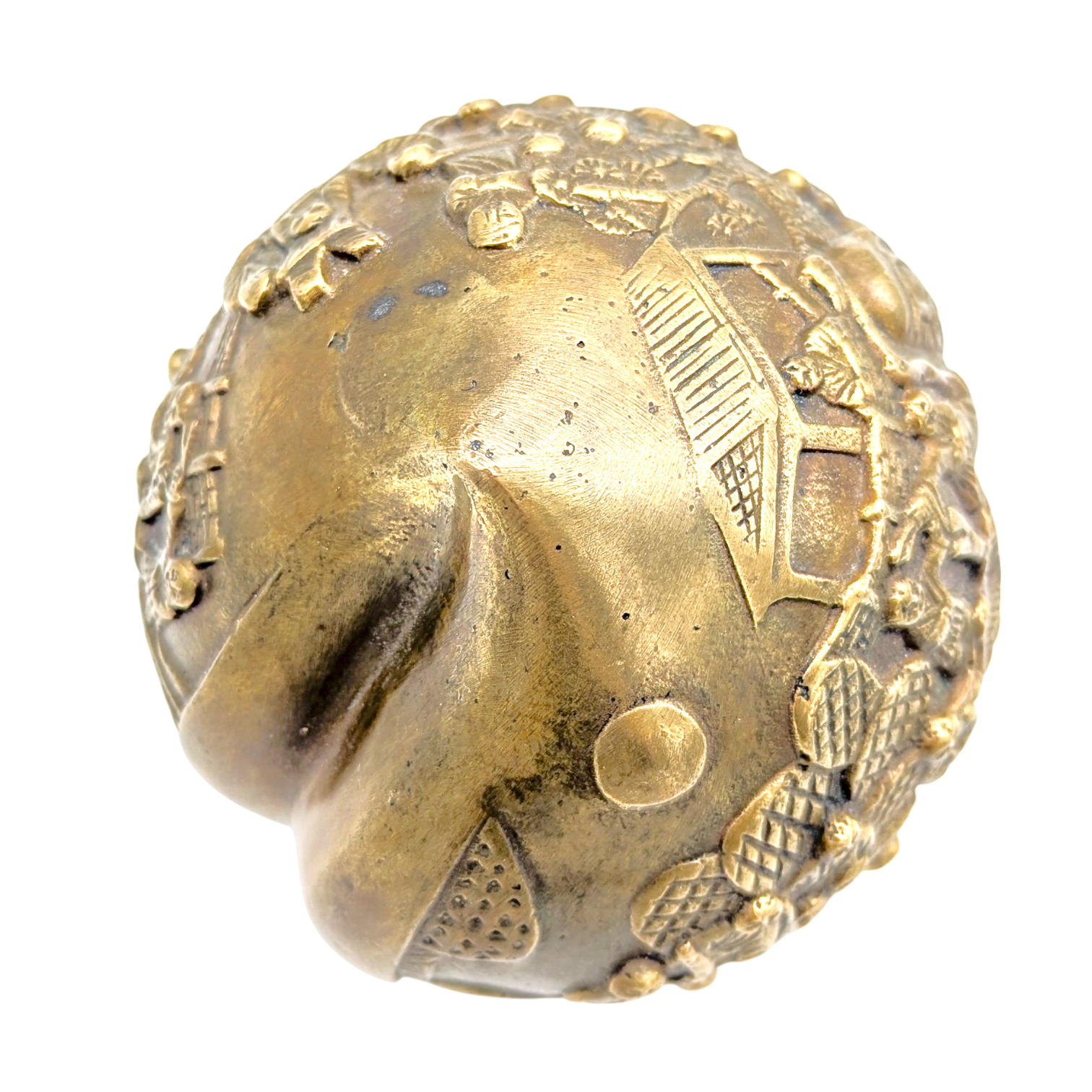 Vintage Chinese Brass Peach Sculpture