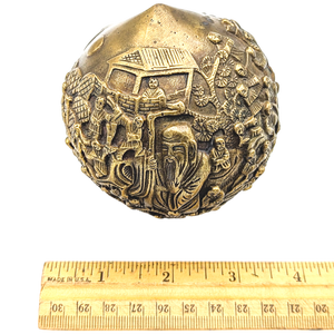 Vintage Chinese Brass Peach Sculpture