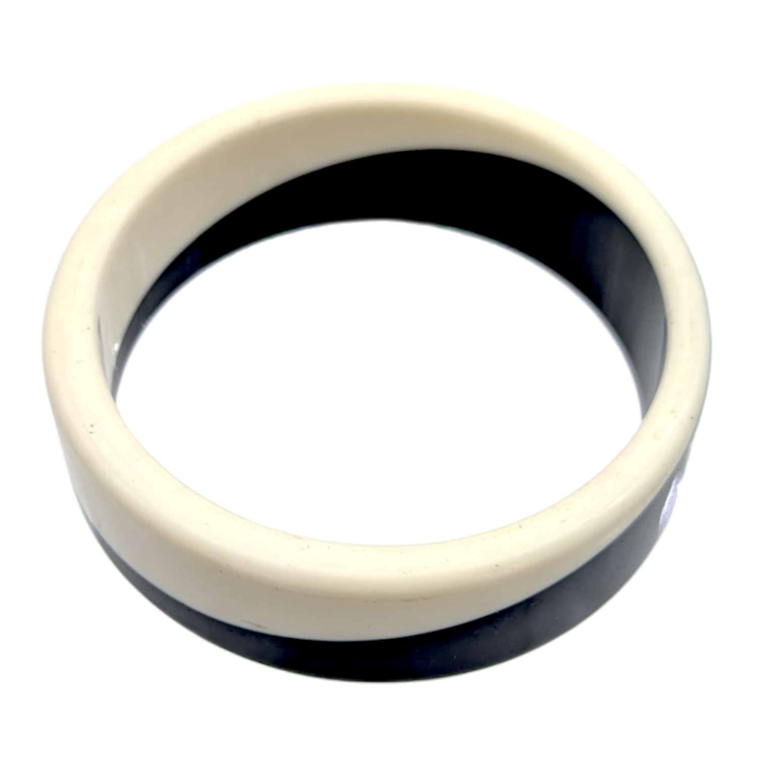 Vintage Laminated Black/White Lucite Bangle