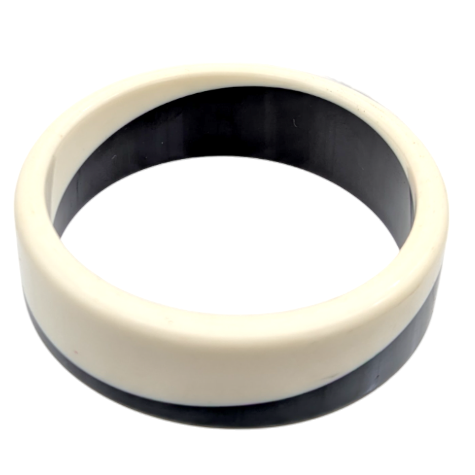 Vintage Laminated Black/White Lucite Bangle