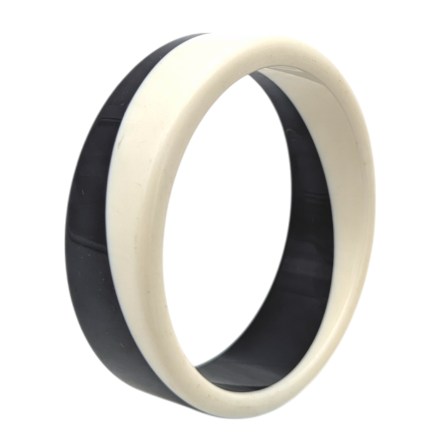 Vintage Laminated Black/White Lucite Bangle
