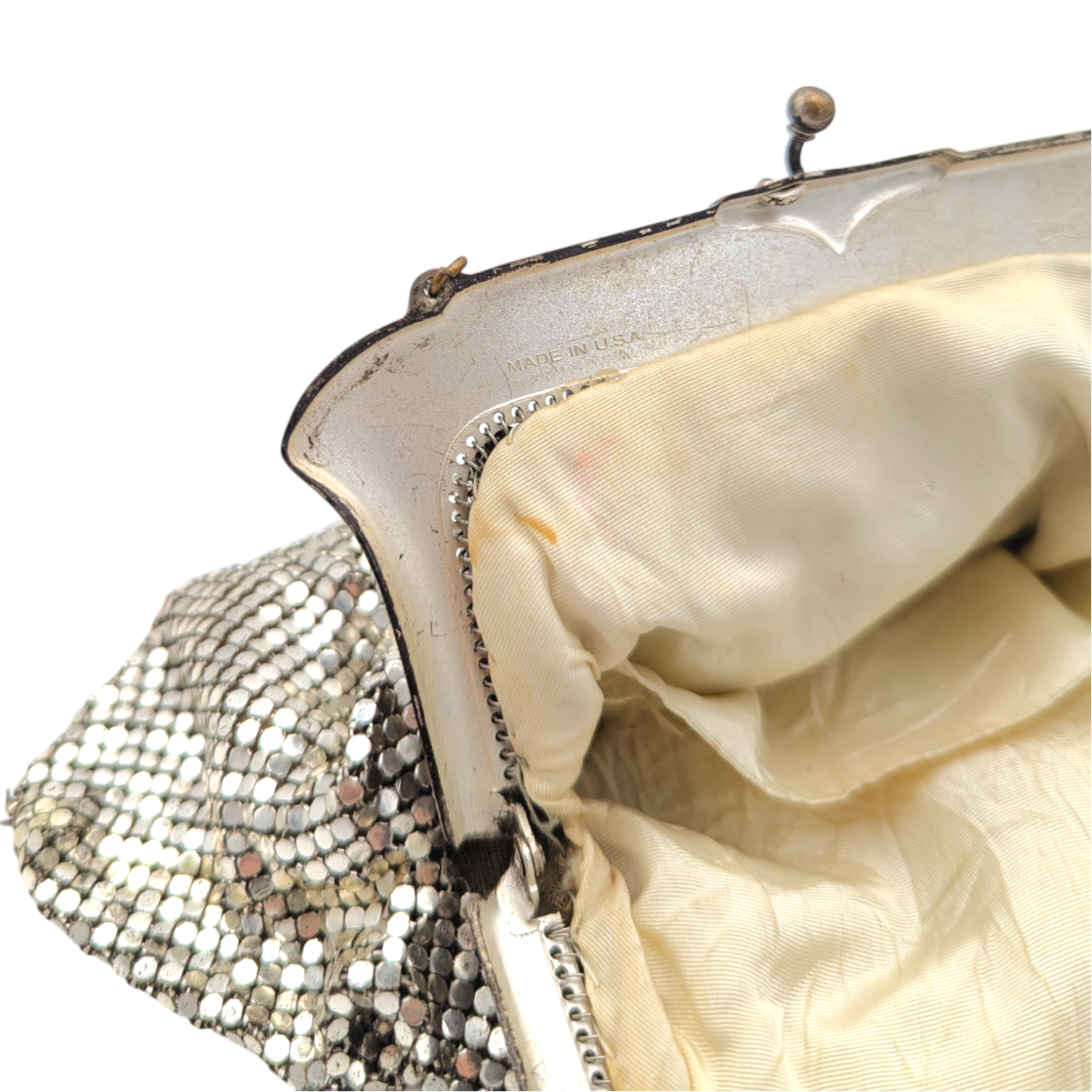Vintage 1940s Whiting & Davis Silver Tone Mesh Purse