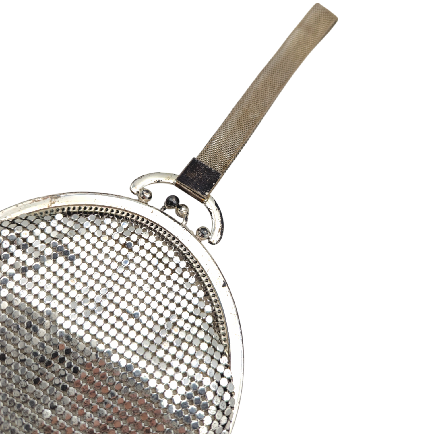 Vintage Silver Tone Mesh Wristlet Purse