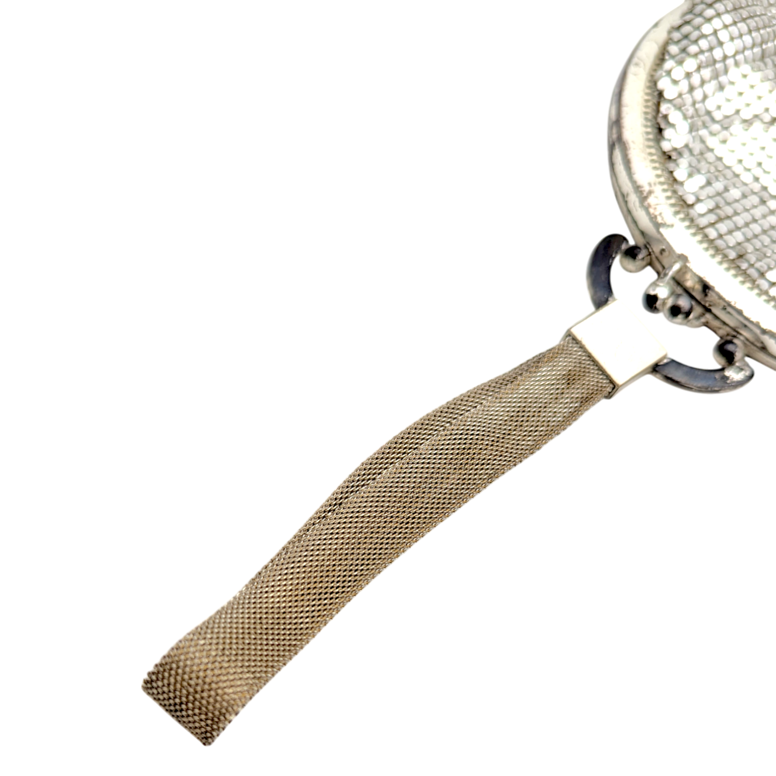 Vintage Silver Tone Mesh Wristlet Purse