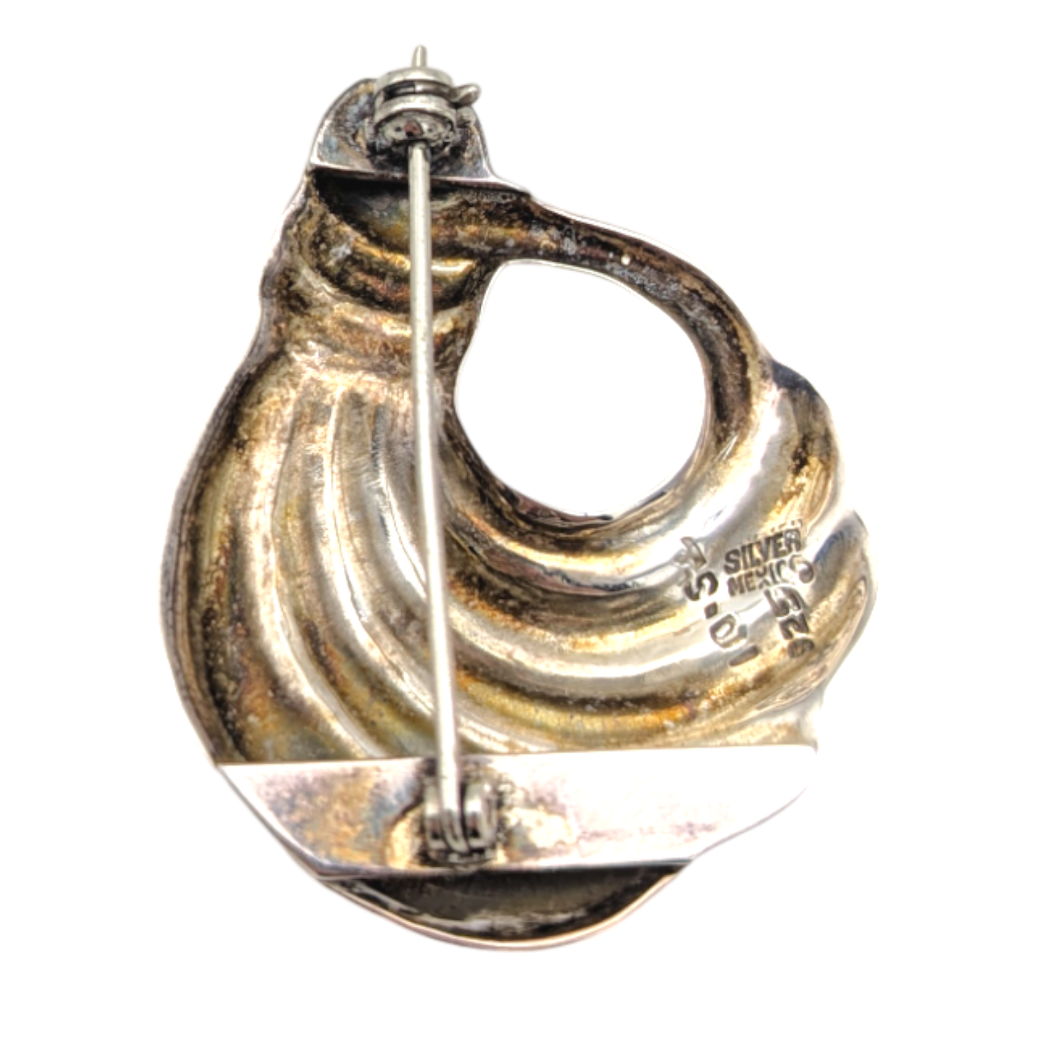 Vintage Taxco 925 Silver Brooch Embossed