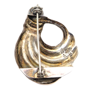Vintage Taxco 925 Silver Brooch Embossed