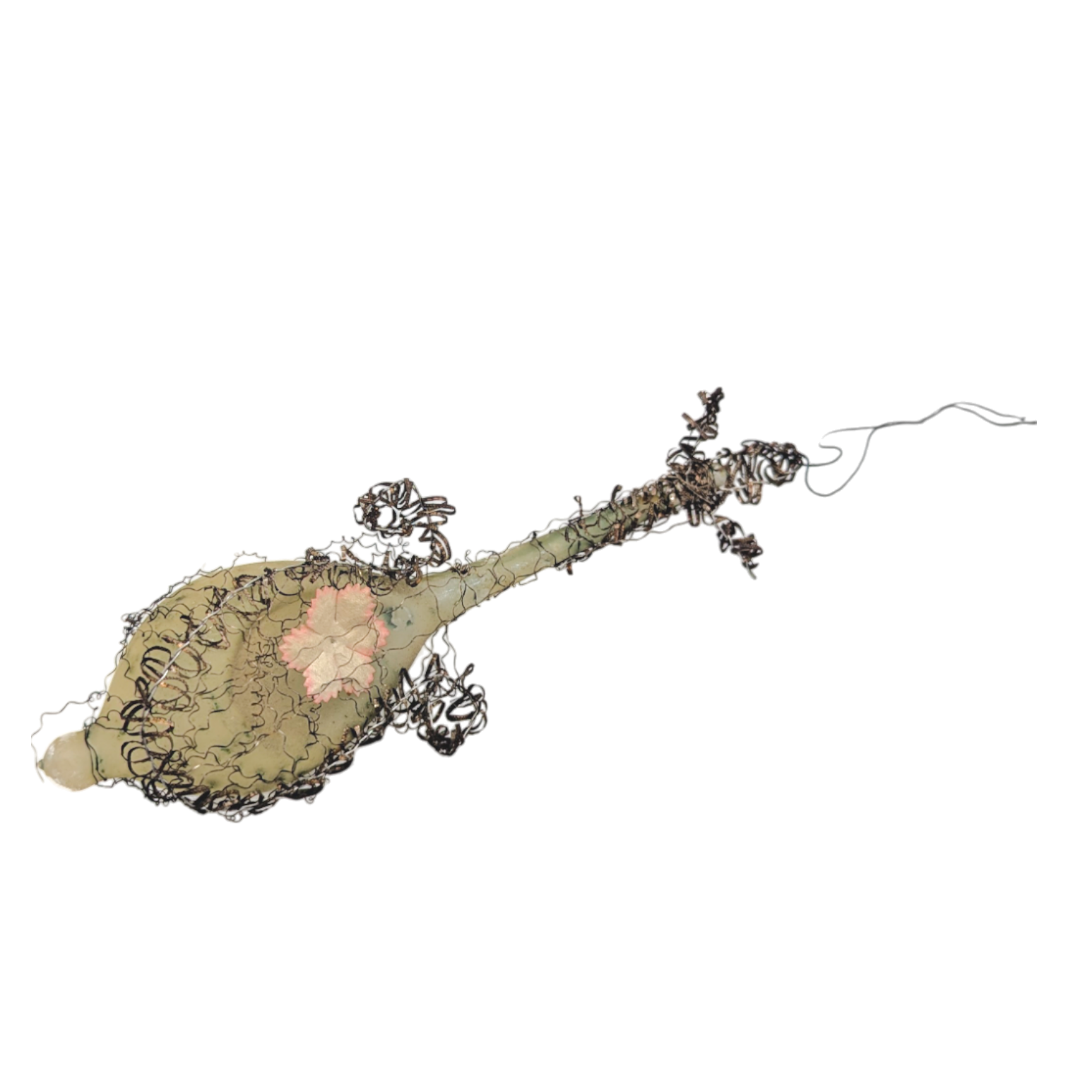 Antique Victorian Glass Lute Ornament