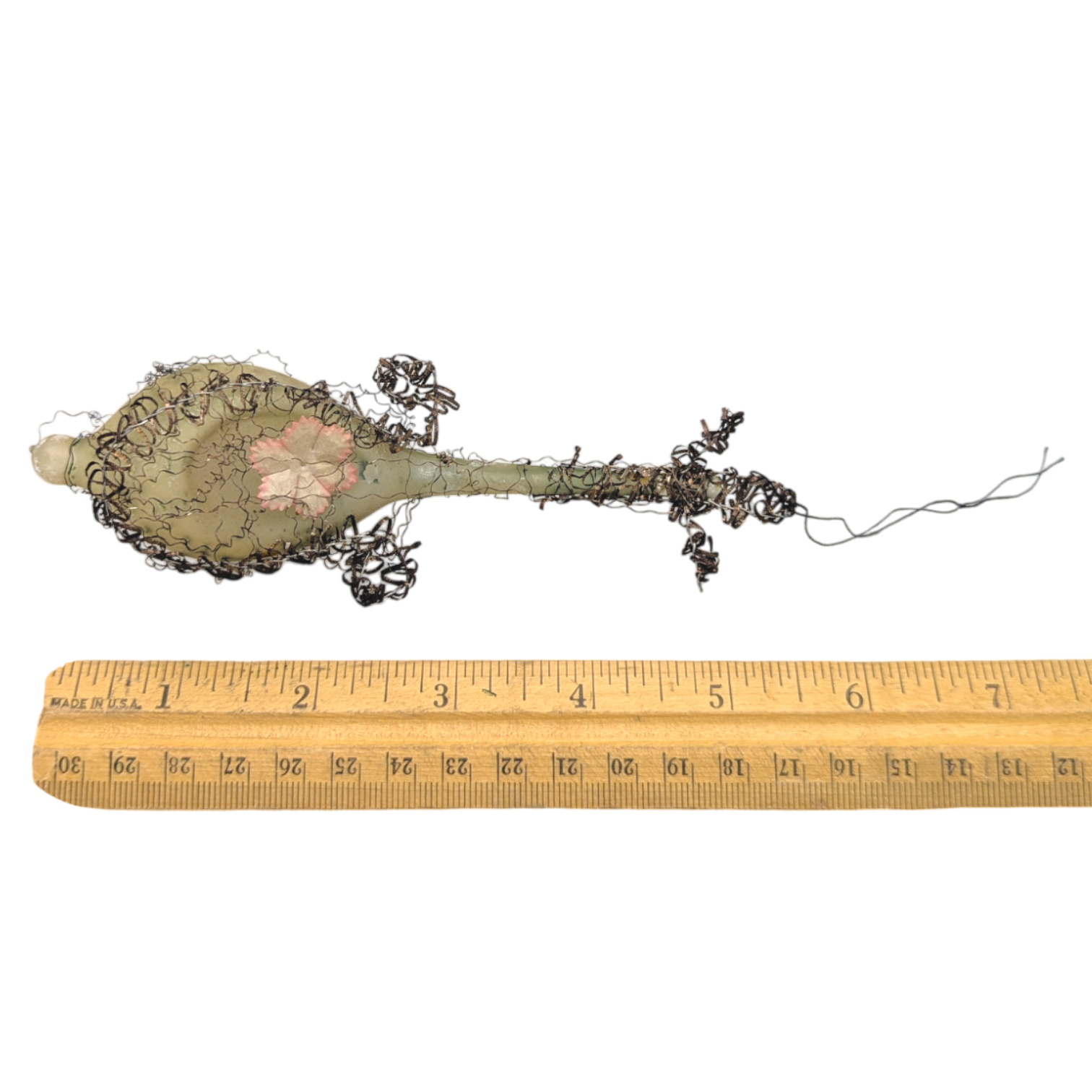Antique Victorian Glass Lute Ornament