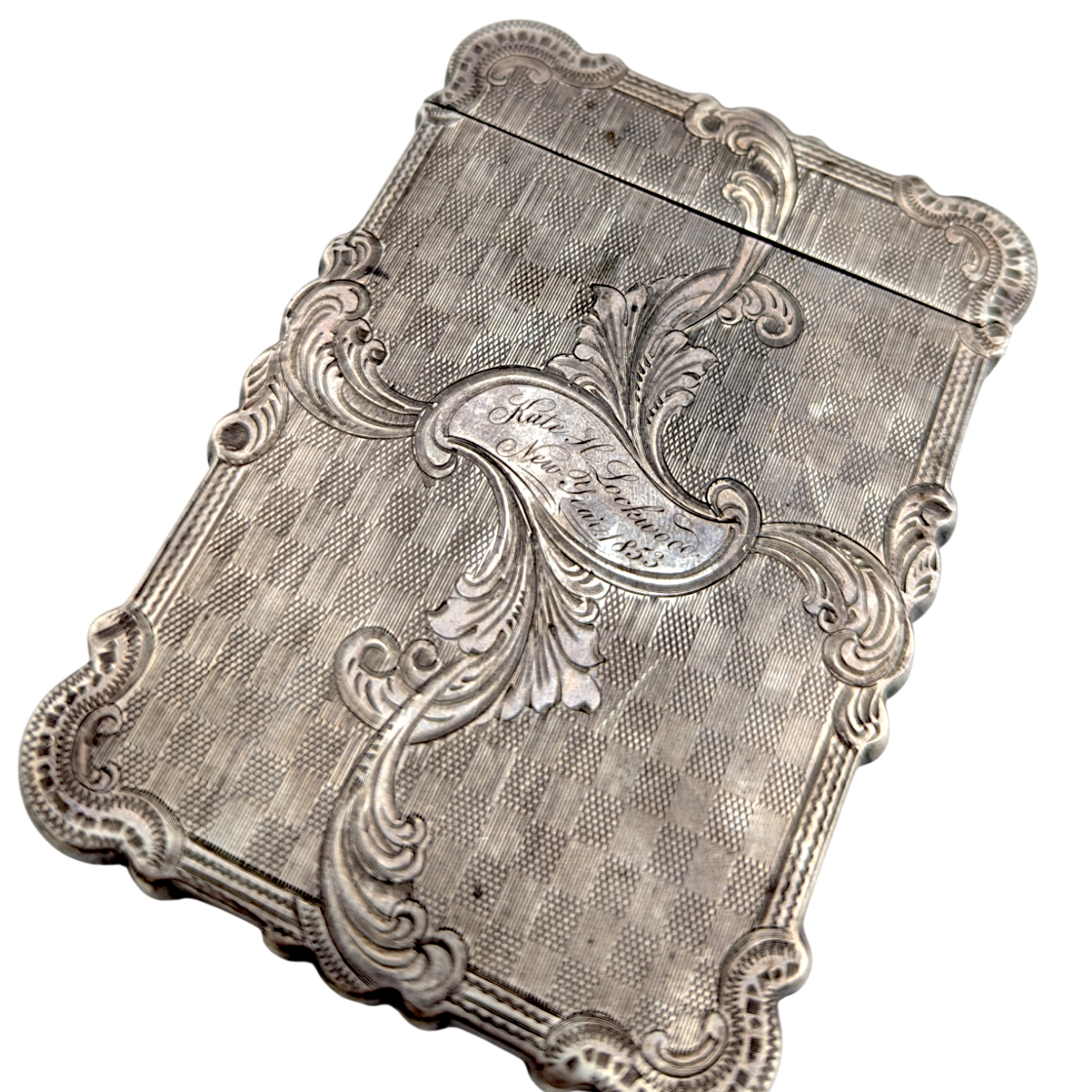 Antique 1853 Coin Silver Card Case