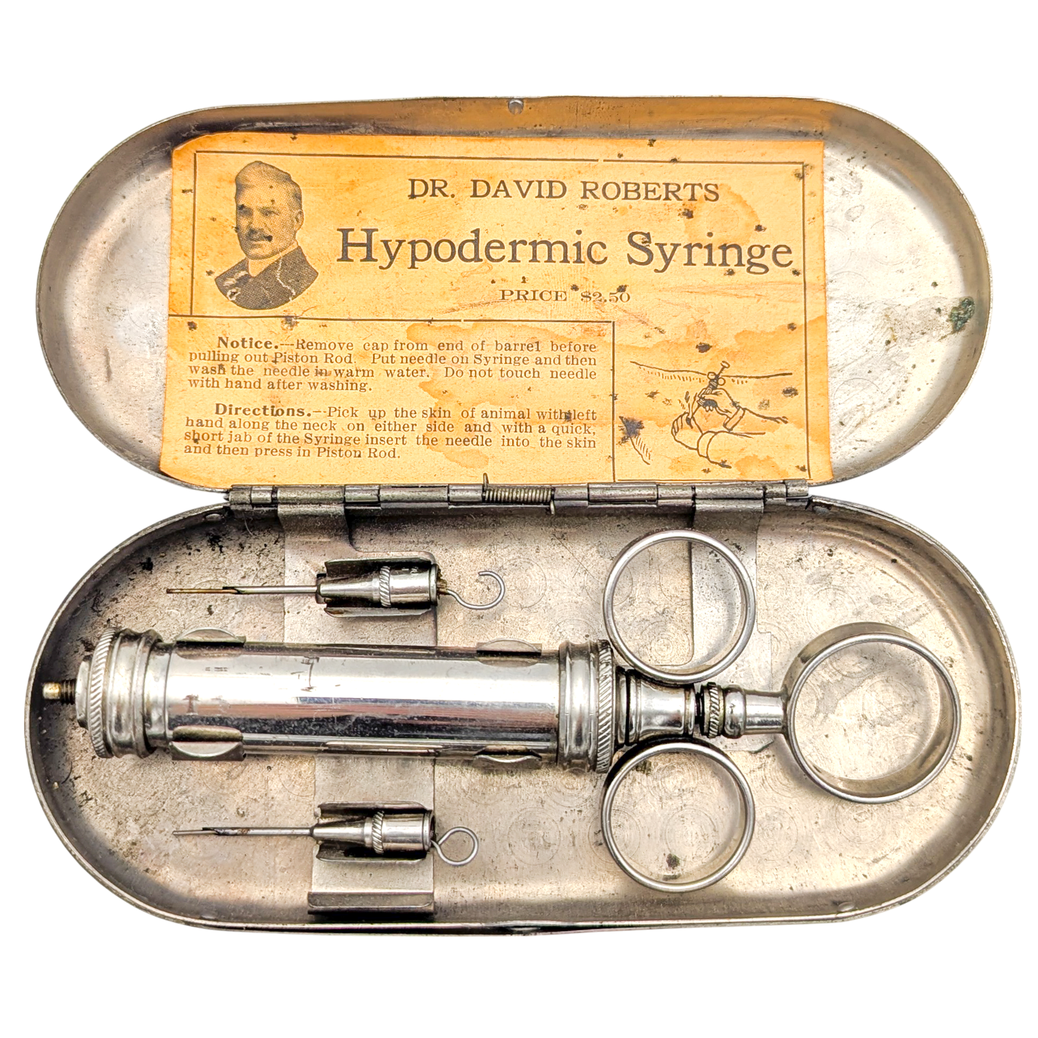Antique Dr. David Roberts Veterinarian Hypodermic Syringe Set