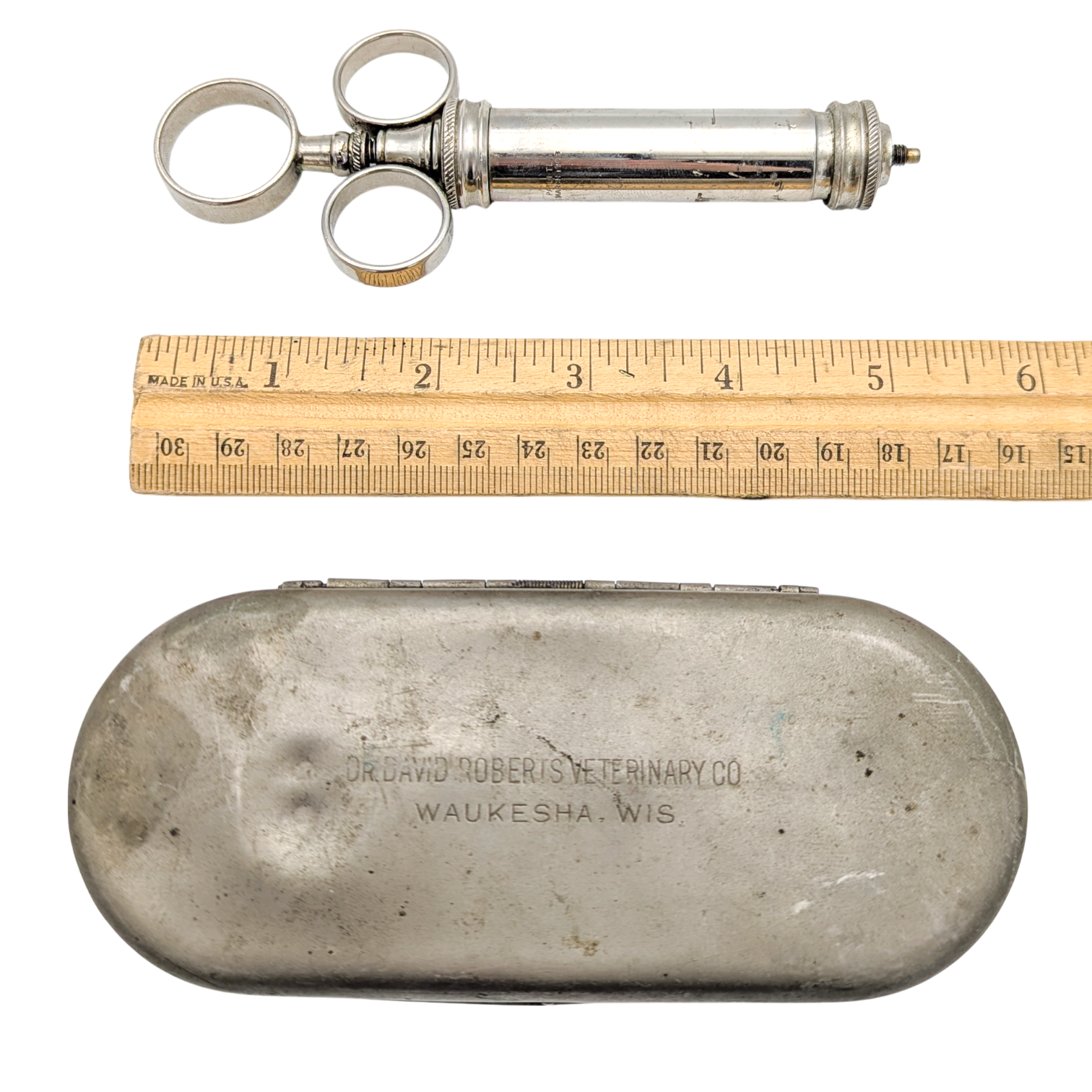 Antique Dr. David Roberts Veterinarian Hypodermic Syringe Set