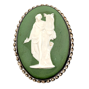 Vintage Sterling Silver Wedgwood Jasperware Brooch