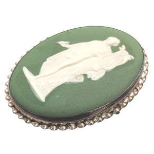 Vintage Sterling Silver Wedgwood Jasperware Brooch