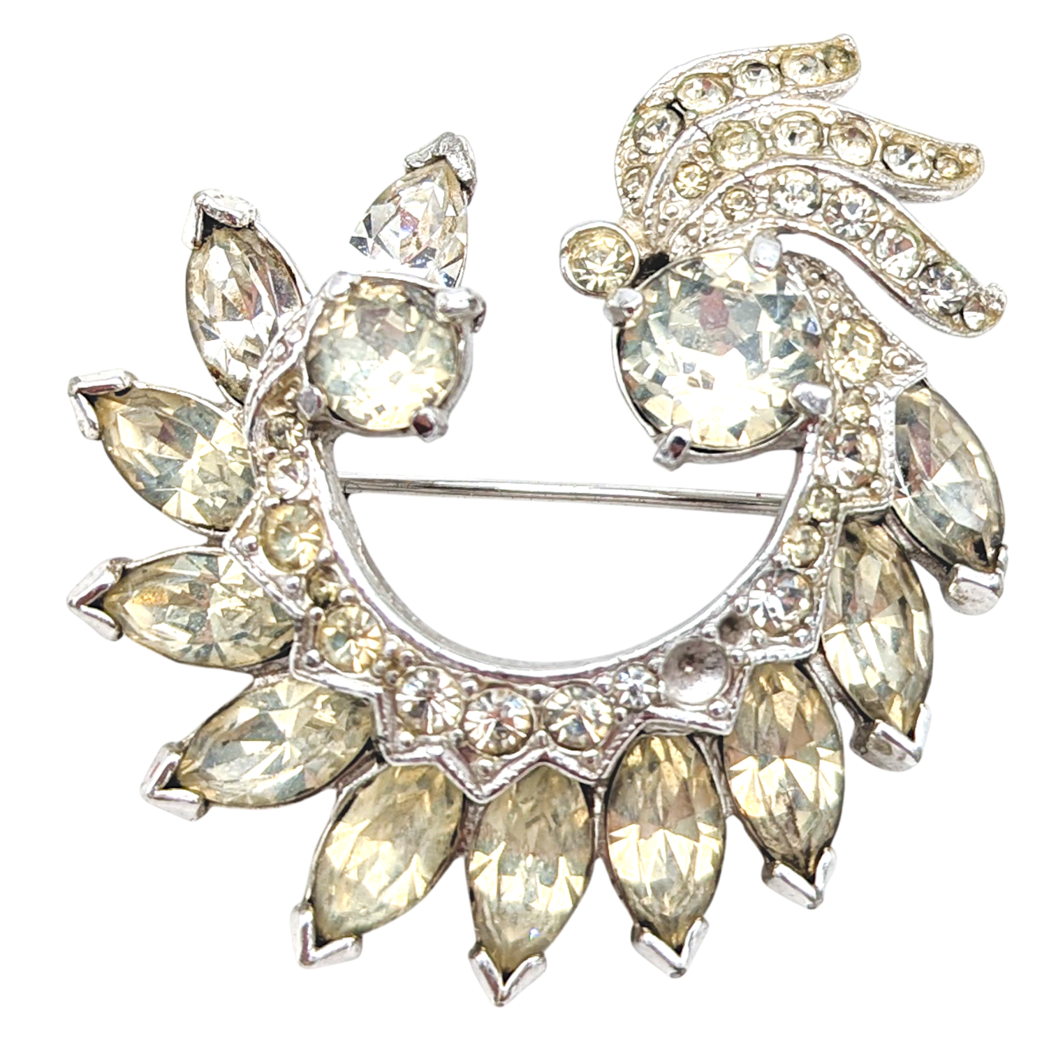 Vintage 1940s Eisenberg Crystal Brooch
