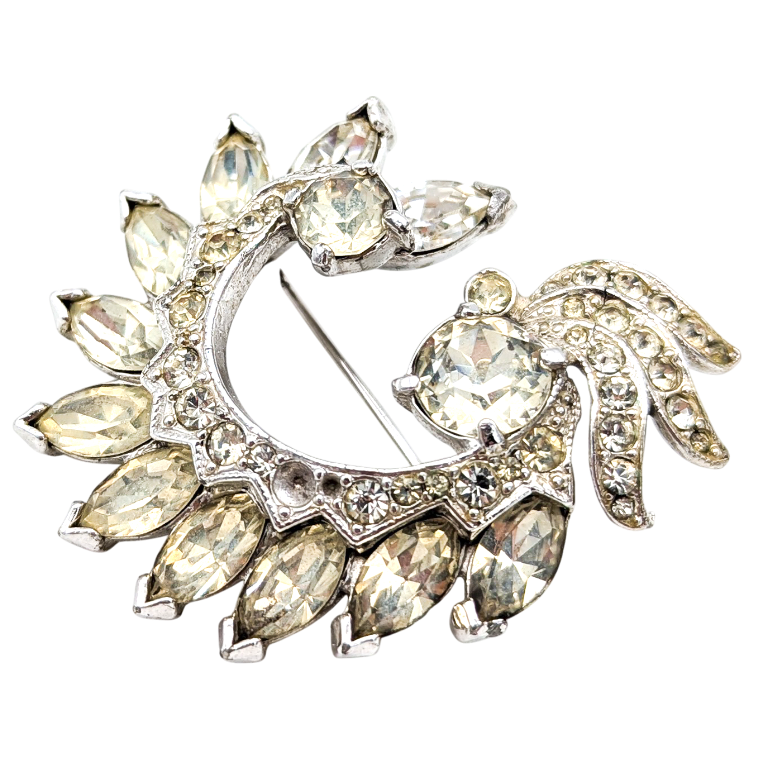 Vintage 1940s Eisenberg Crystal Brooch