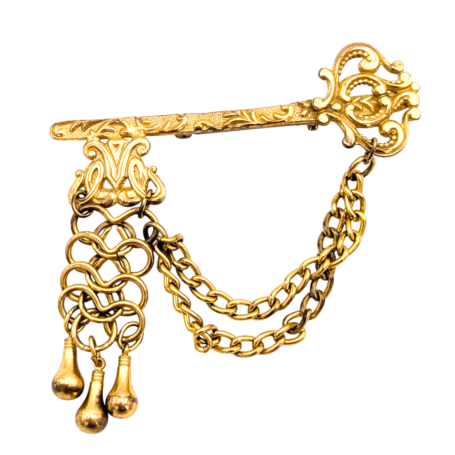 Vintage 1940s Skeleton Key Brooch