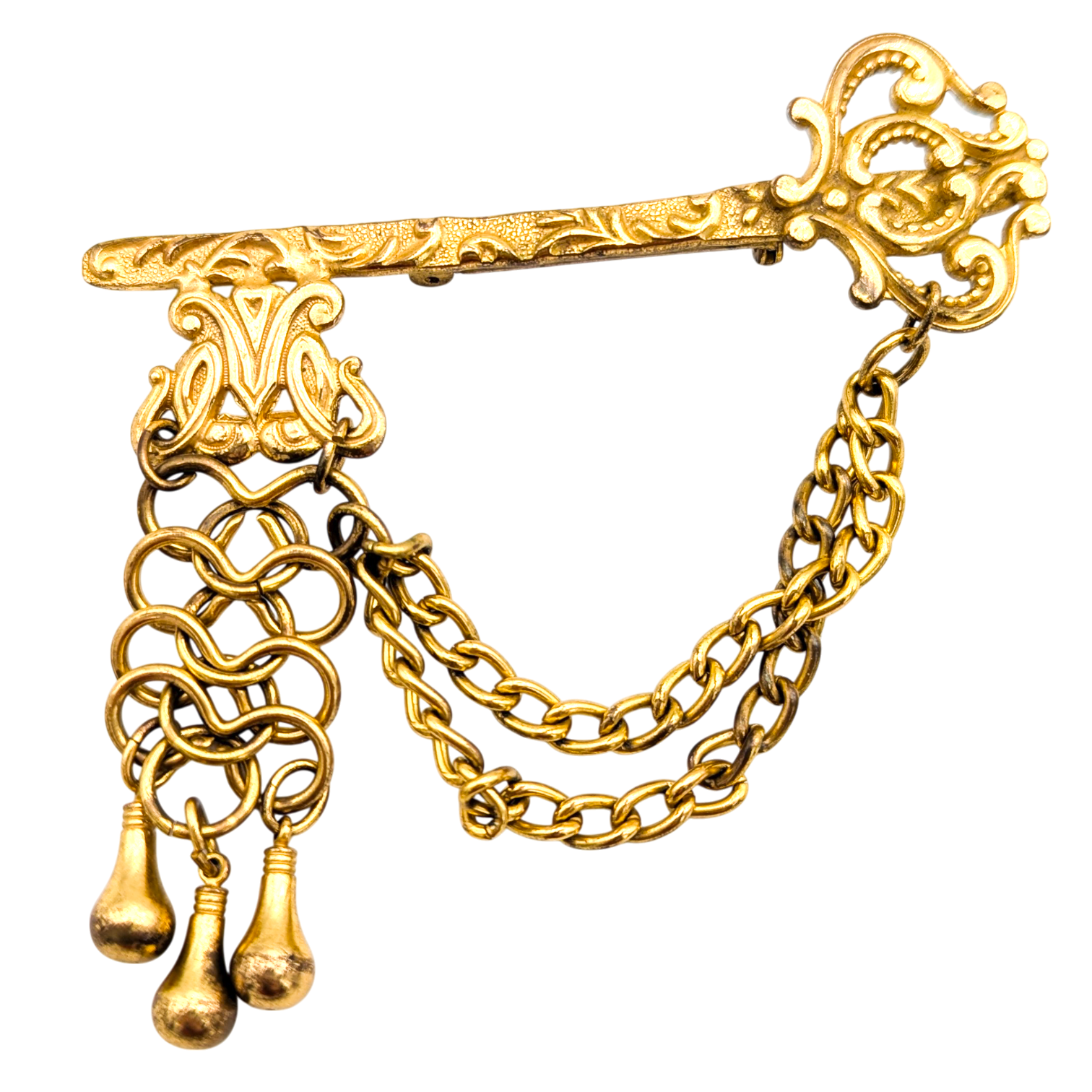 Vintage 1940s Skeleton Key Brooch