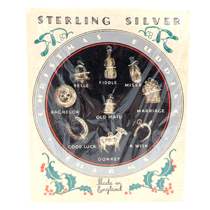 Vintage Sterling Silver Xmas Pudding Charm Set