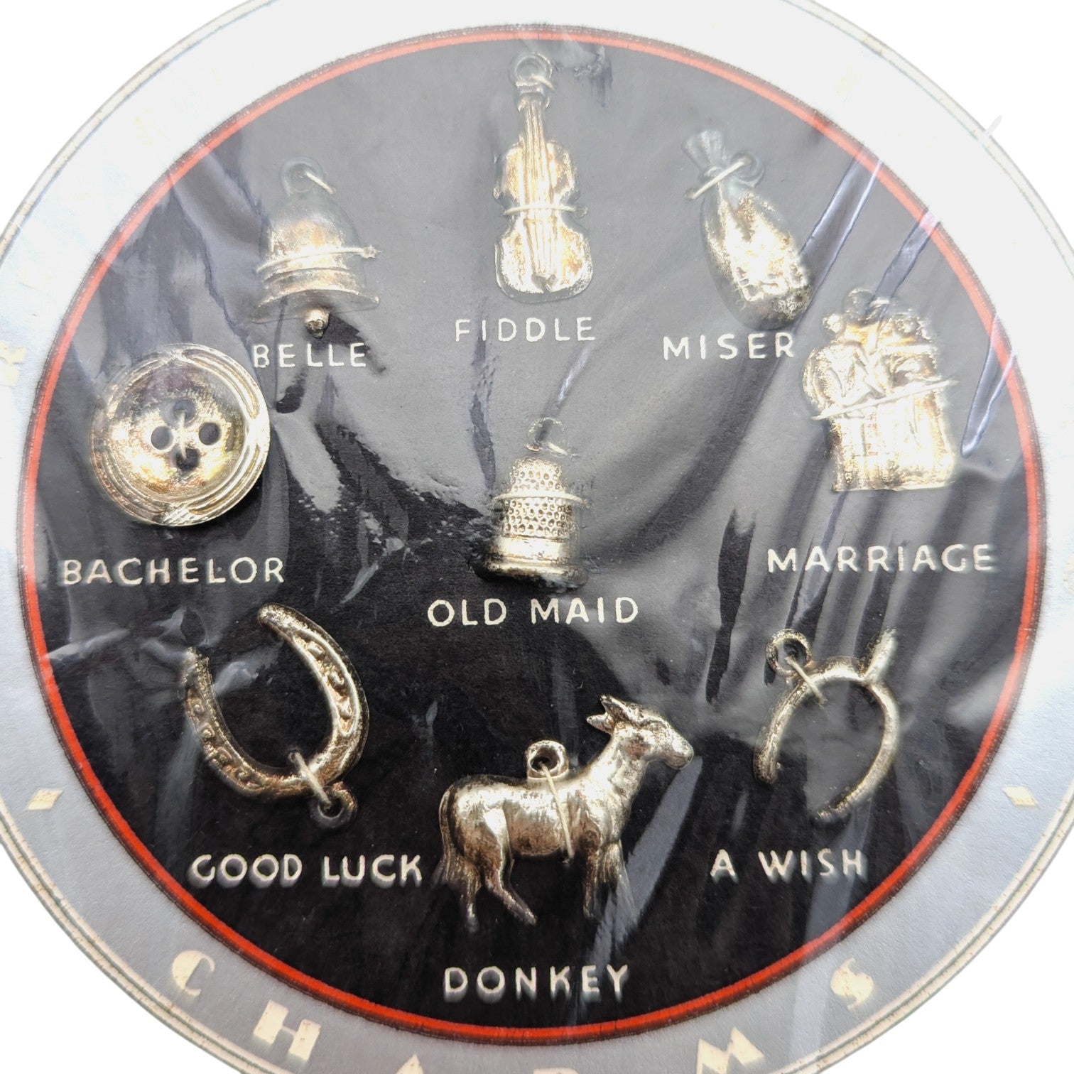 Vintage Sterling Silver Xmas Pudding Charm Set