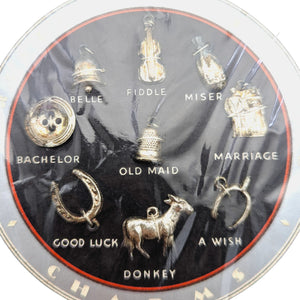 Vintage Sterling Silver Xmas Pudding Charm Set