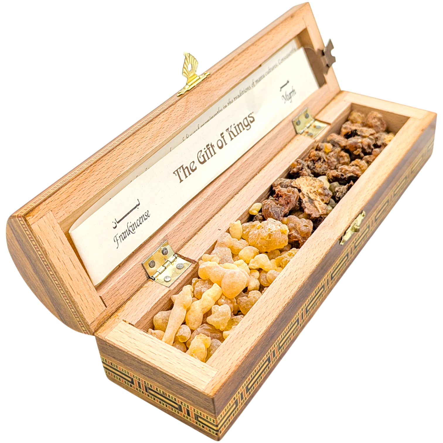 Vintage Spanish Inlaid Wood Box Full of Frankincense & Myrrh