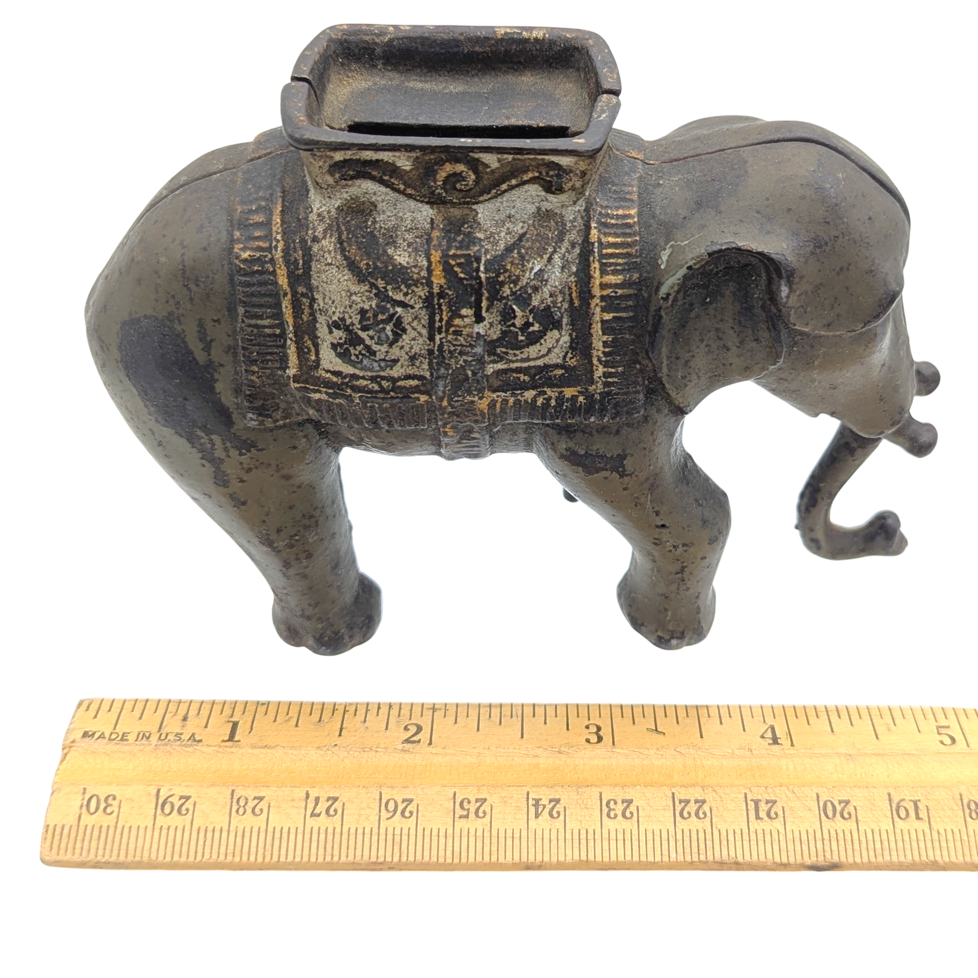 Antique Cast Iron Mechanical Elephant Bank
