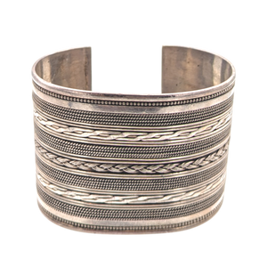 Vintage Sterling Silver Heavy Wide Band Cuff