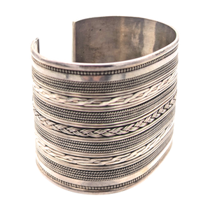 Vintage Sterling Silver Heavy Wide Band Cuff