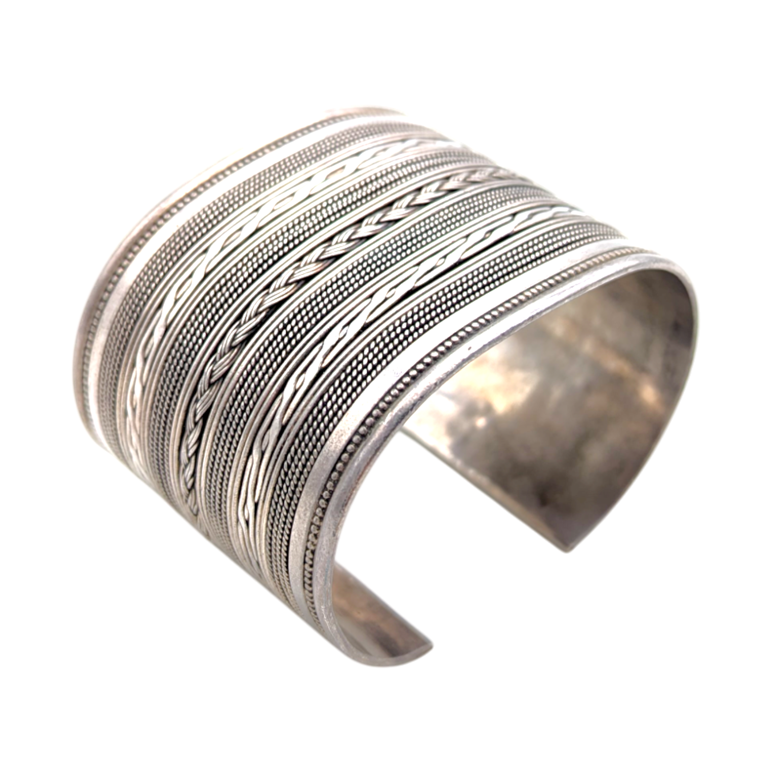 Vintage Sterling Silver Heavy Wide Band Cuff