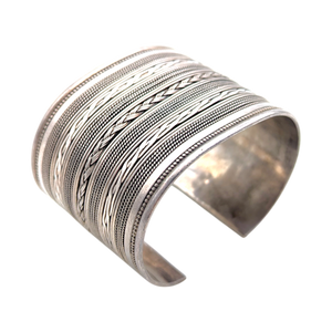 Vintage Sterling Silver Heavy Wide Band Cuff
