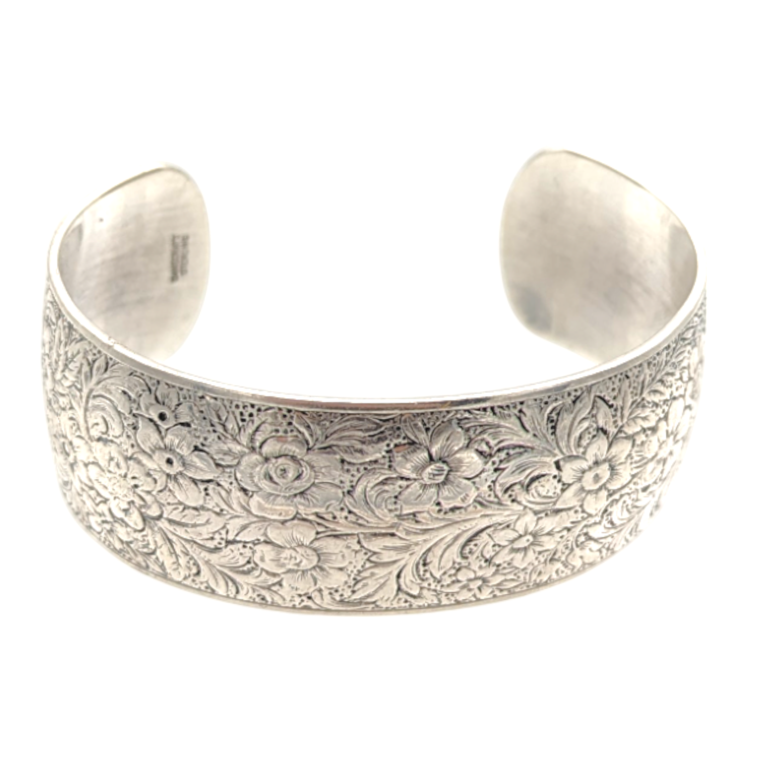 Vintage Sterling Silver Danecraft Engraved Cuff Bracelet