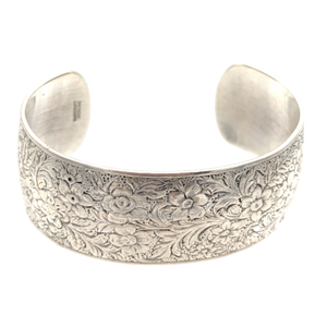 Vintage Sterling Silver Danecraft Engraved Cuff Bracelet