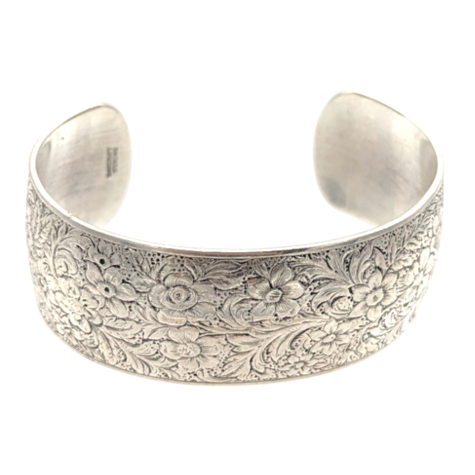 Vintage Sterling Silver Danecraft Engraved Cuff Bracelet