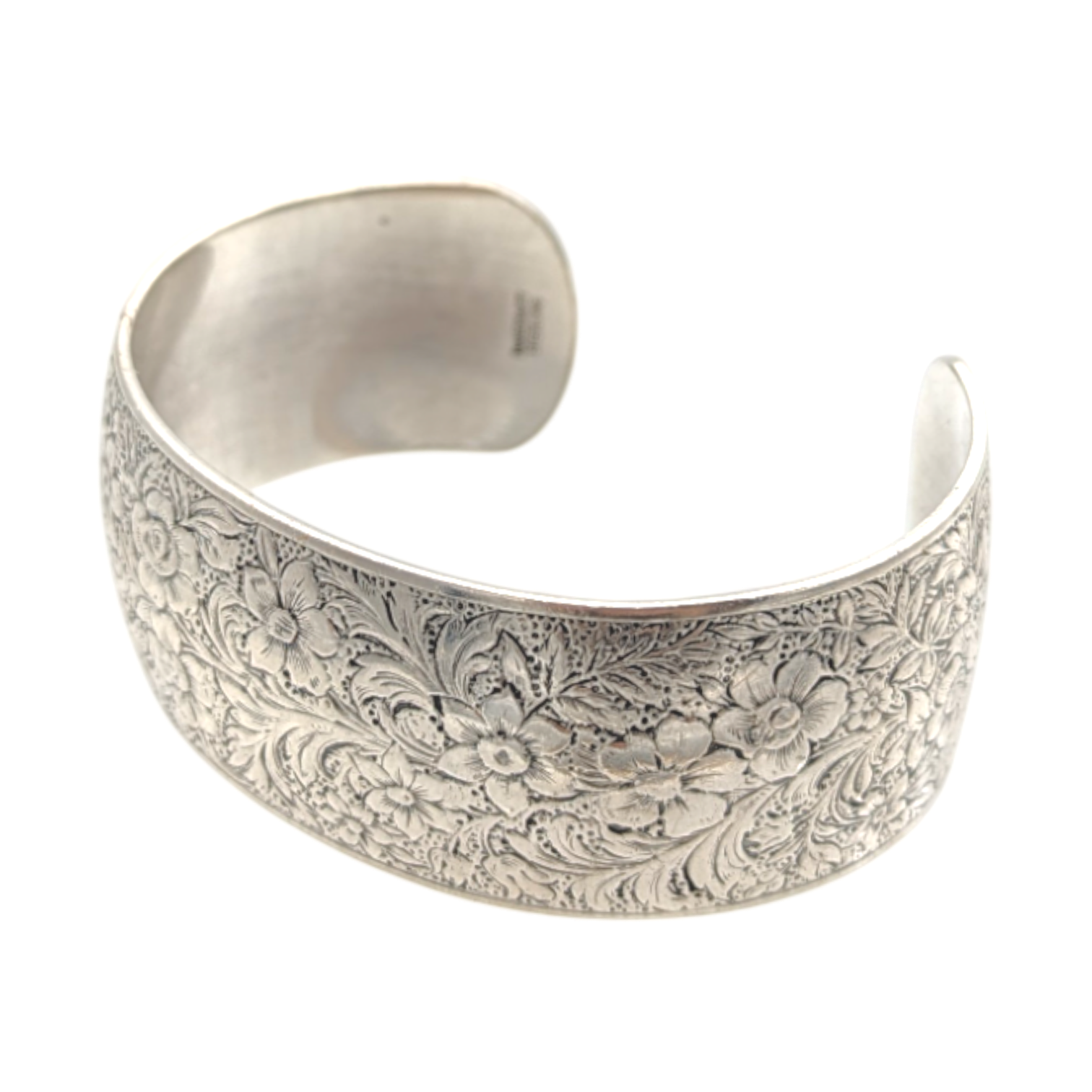 Vintage Sterling Silver Danecraft Engraved Cuff Bracelet