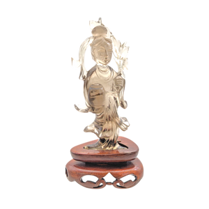 Vintage Chinese Smoky Quartz Guan Yin