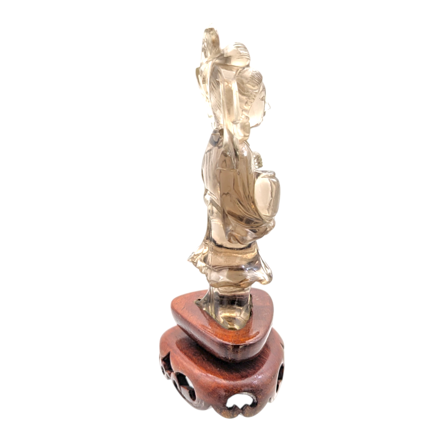 Vintage Chinese Smoky Quartz Guan Yin